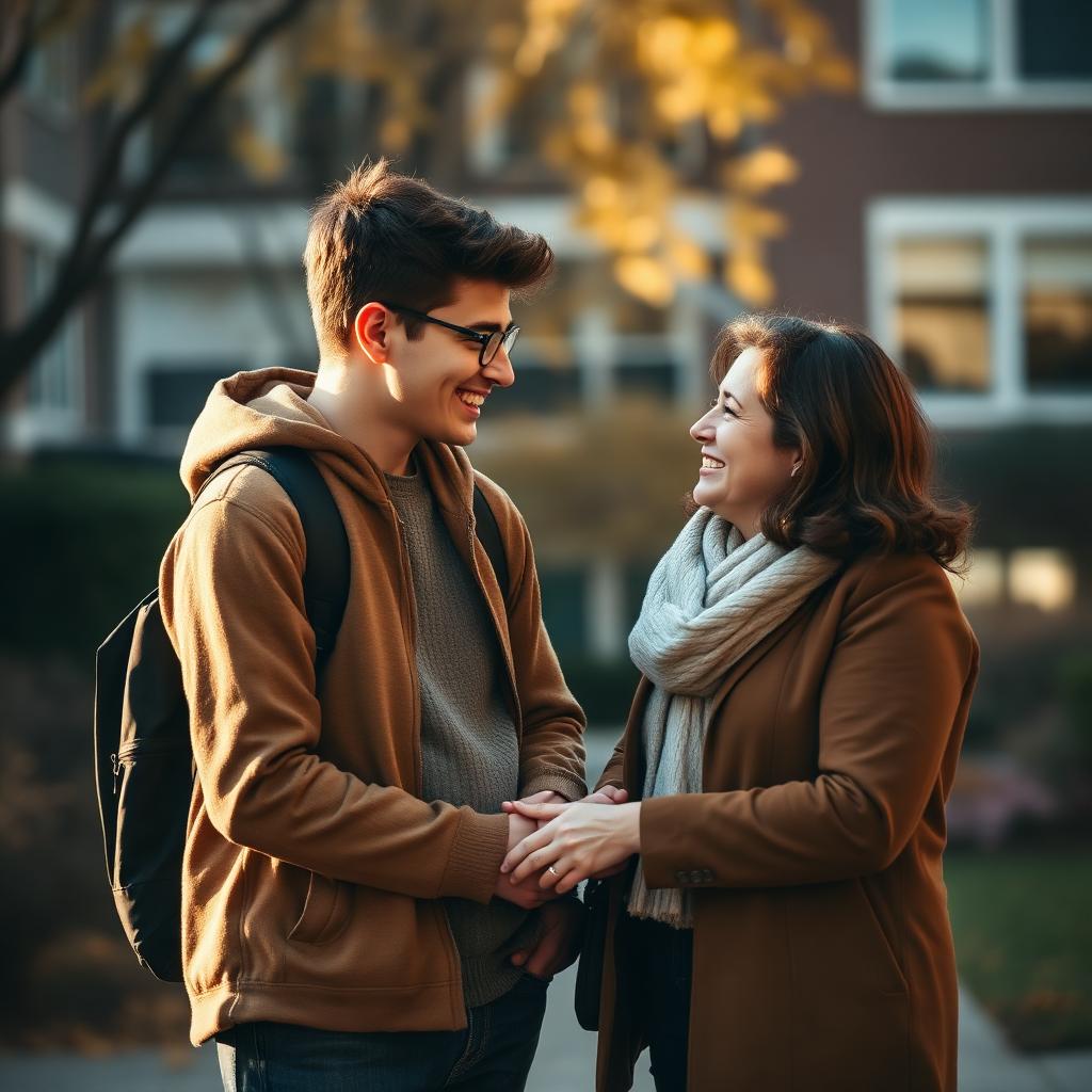 Parent and college student mapping a career path together